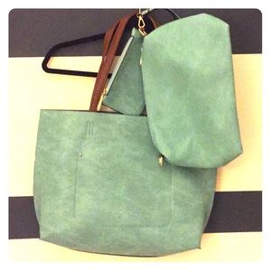 Bundle of three leather teal purse/pocketbook